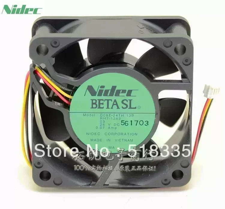 NIDEC D06T-24TH 6cm 60mm 6*6*2.5CM 60*60*25MM 24V 0.07A 6025 server inverter pc case cooling fan