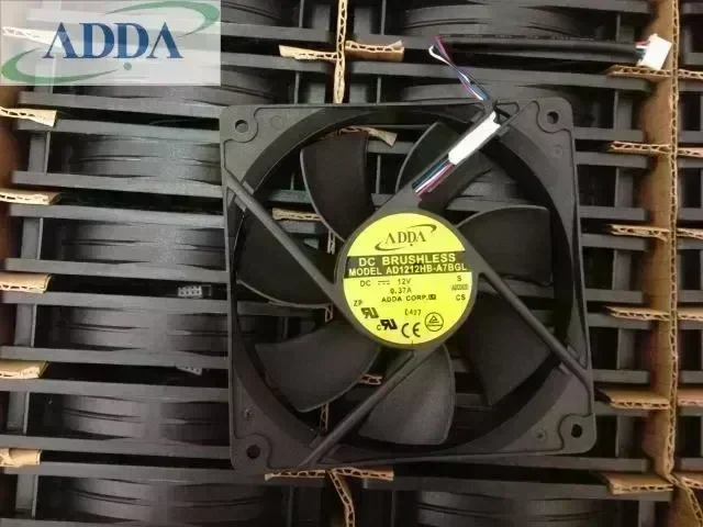 Wholesale ADDA AD1212HB-A7BGL 125 12cm 1mm DC 12V 0.37A 4wire PWM 1x1x25mm 4-wire server cooling fan