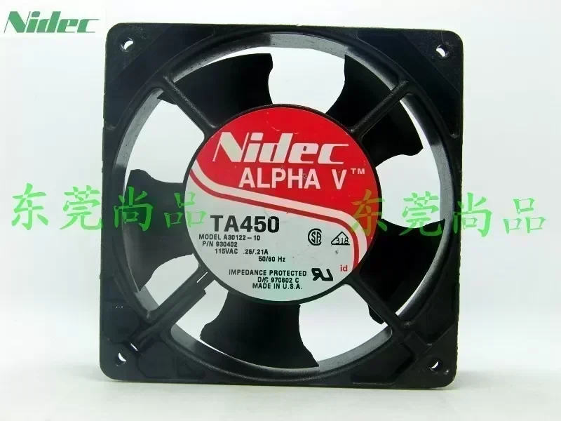 NIDEC ALPHA V TA450 A30122-10 115V 0.25A 12038 120mm 12cm AC industrial cooling Fan