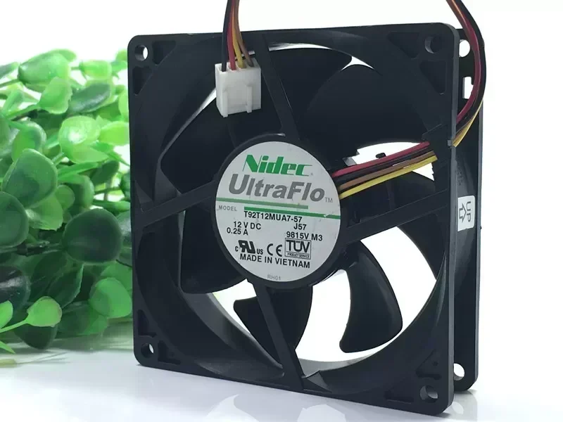 Original Nidec 9025 9CM T92T12MUA7-57 12V 0.25A 4-wire temperature controlled mute fan
