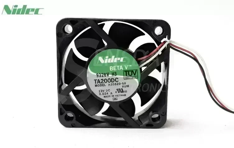 Original NIDEC 5015 H35520-58 DC 12V 50mm 5cm 0.024A 3Wire server inverter computer cpu case axial Cooling Fan