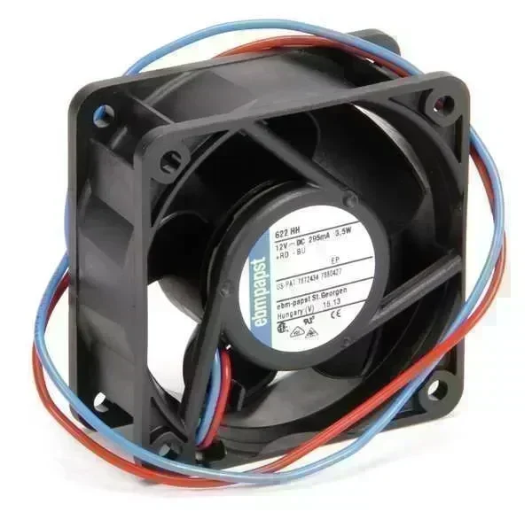 Ebm-Papst 2-1/3" Square Axial Fan 12VDC 622HH