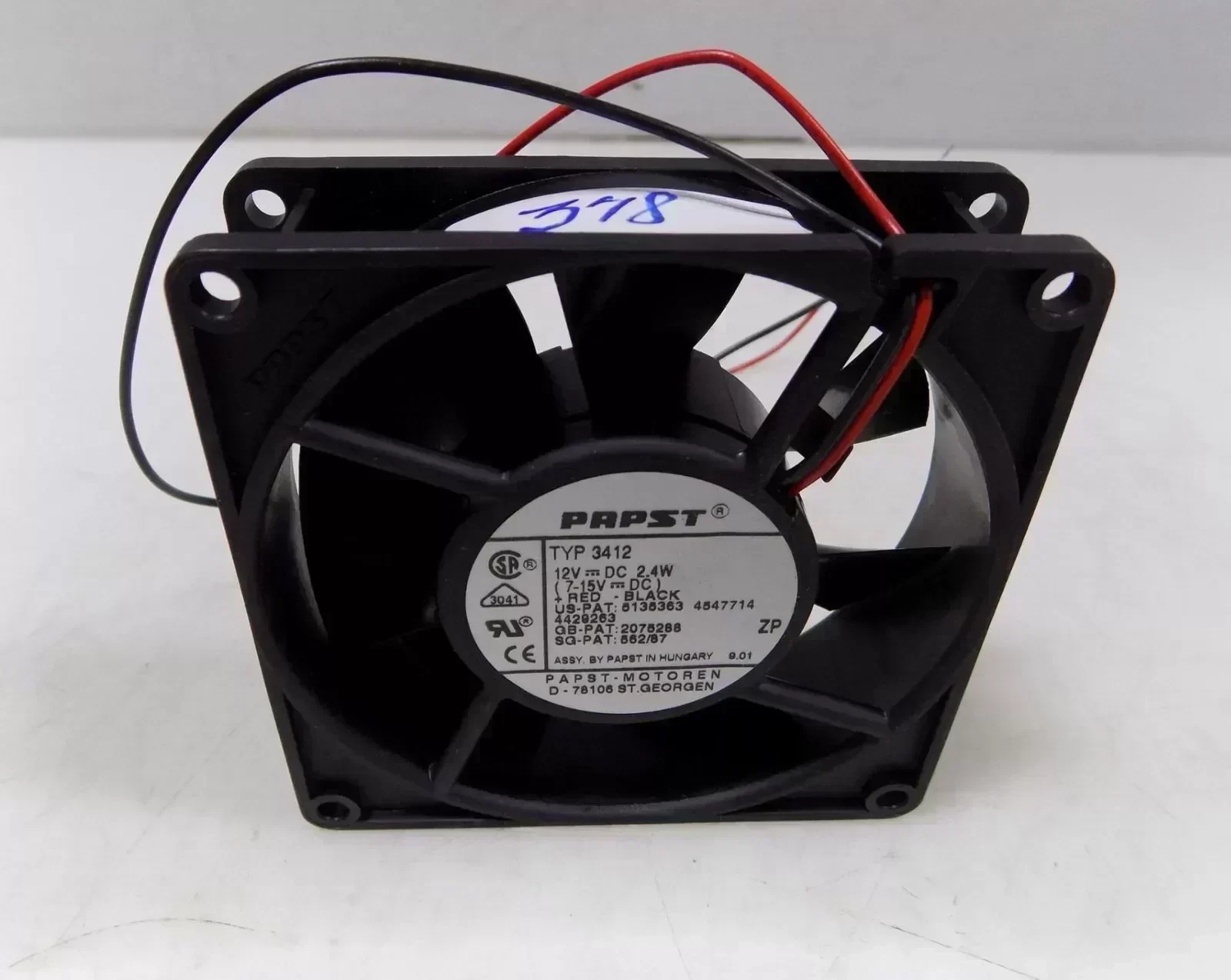 PAPST 12VDC 2.4W COOLING FAN TYP 3412 NNB