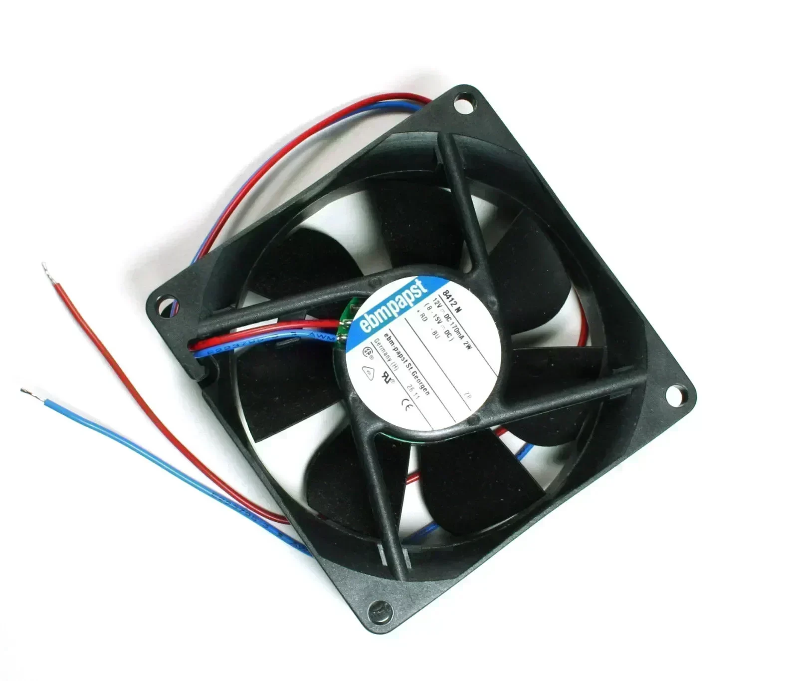 Ebm Papst Axial Fan 80mm 12Vdc 80mm x 80mm x 25mm 8412N  88K2750