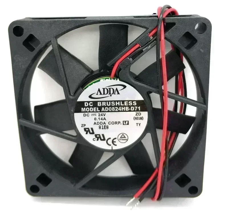 ADDA AD0824HB-D71 24v 0.14a  80*80*15MM 80MM 2wire cooling fan