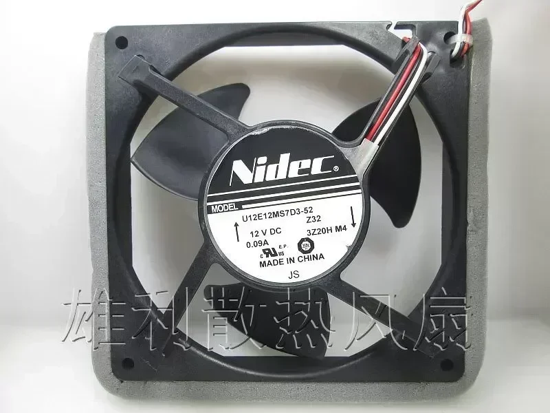 NIDEC U12E12MS7D3-52 12V 0.09A 12CM refrigerator cooling fan