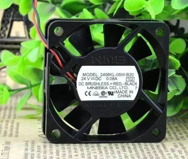 NMB 2406KL-05W-B20 6CM 24V 0.08A 6cm 2wire converter fan