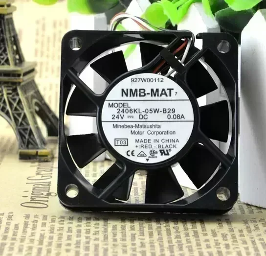 NMB 2406KL-05W-B29 24V 0.08A 3 wire converter cooling fan