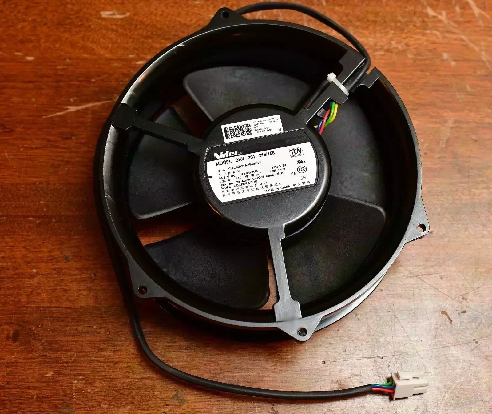 Nidec BKV 301 216/156  Y17L54BS1AA5-09E02 4800 RPM 54.5V DC fan