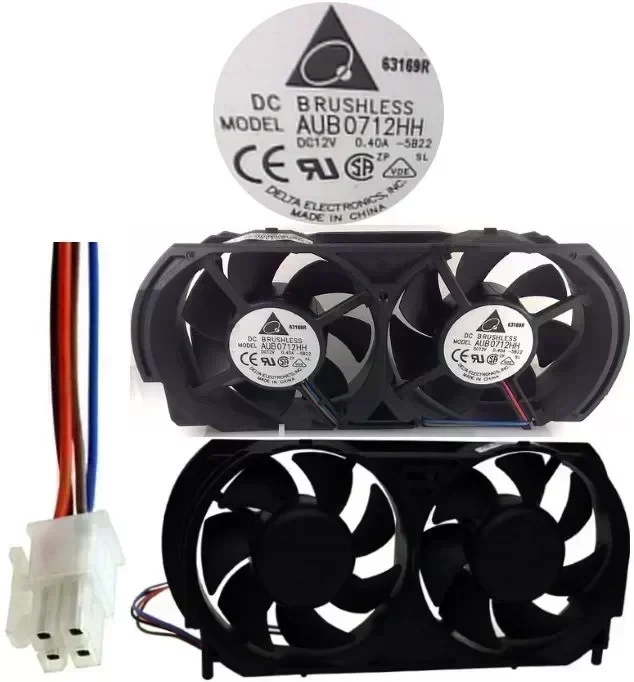 Delta AUB0712HH-5B22 4pin Dual Cooling Fan for Microsoft XBOX 360 Console