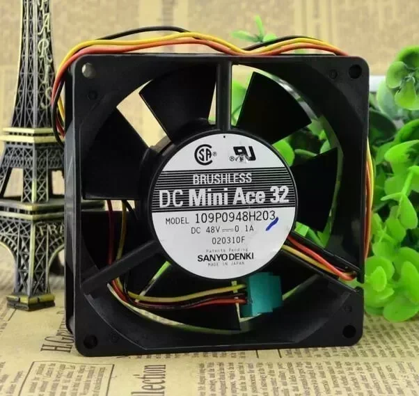 Sanyo denki  109P0948H203 DC48V  0.1A DC Mini ACE 32  BRUSHLESS fan