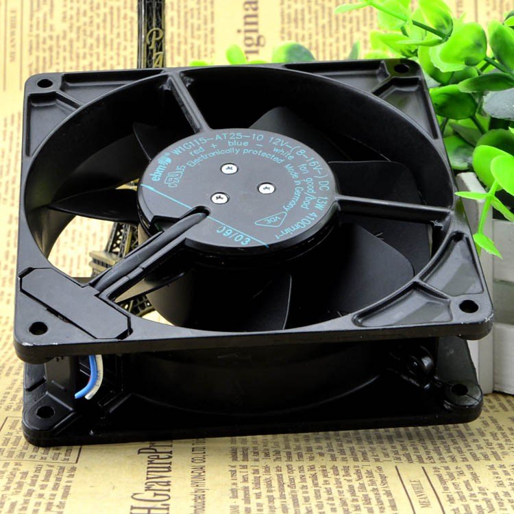 EBM W1G115-AT25-10 12V 13W 12738 13CM High temperature 3 wire cooling fan