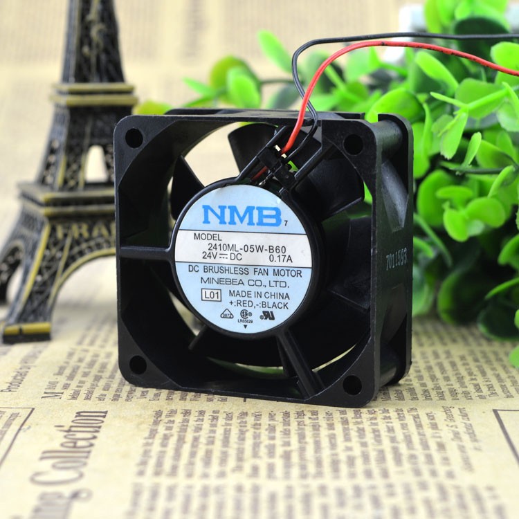 NMB 2410ML-05W-B60 24VDC 0.17A 60*60*25MM cooling fan