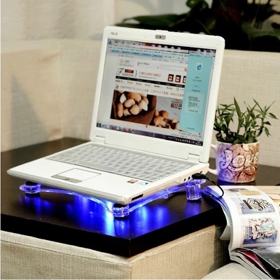 USB Notebook Cooler Cooling laptop Pads 3 Fans for Laptop PC Base Computer Cooling Pad with blue LED light