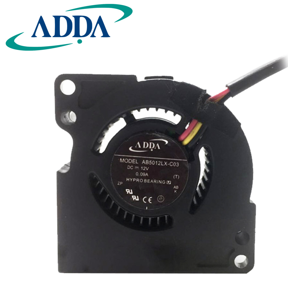 ADDA Original AB5012LX-C03 DC 12V 0.09A 5020 50*50*20mm 3 Wires Cooling Fan For MP510/MP511/MP512/MP520/MP525/MP726