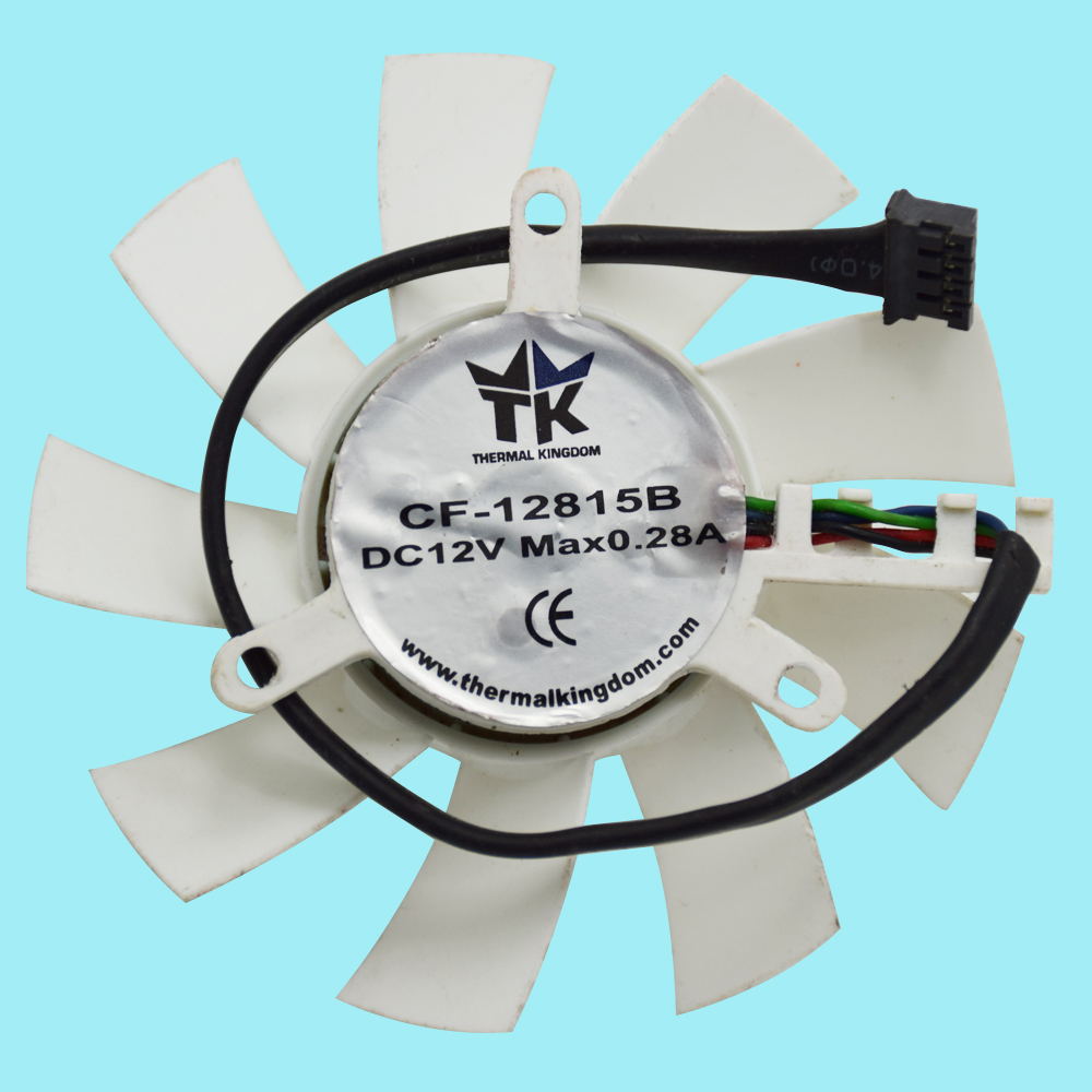 Original 74mm Thermal kingdom CF-12815B DC 12V 0.28A 4Pin 4 Wire Cooling Fan Replace For InnoD Graphics Card Cooling Fans