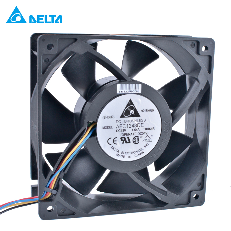 DELTA AFC1248DE 12cm 120mm 12038 120x120x38mm 48V 1.64A 4 wire 4pin double ball bearing large air volume server cooling fan