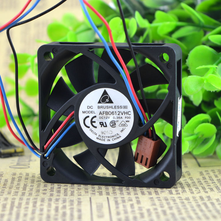 Original DELTA AFB0612VHC 6015 12V 0.36A 6CM 3 wire cooling fan 60x60x13mm