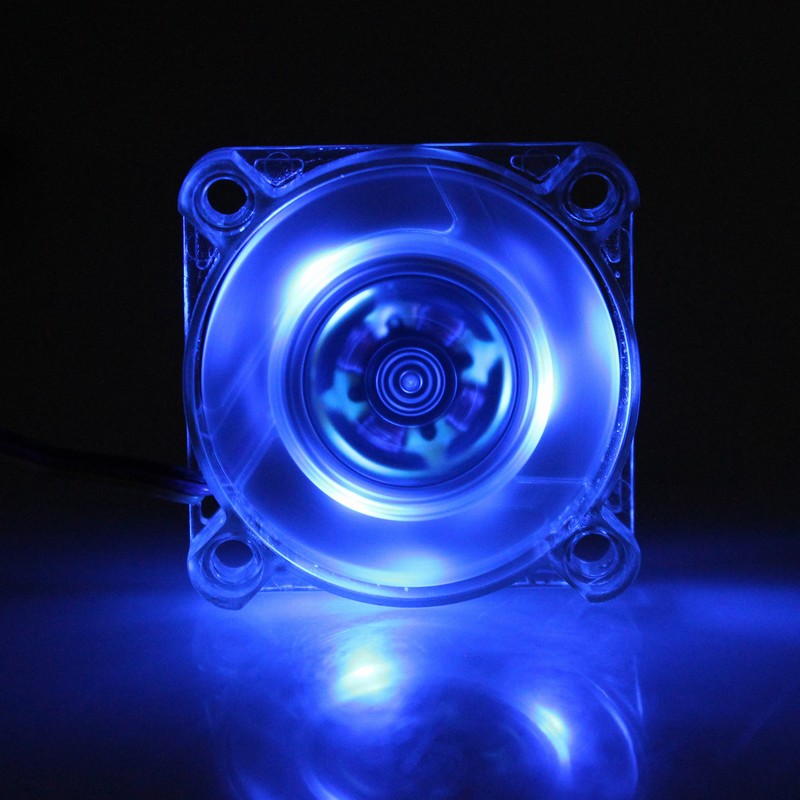 Gdstime 1 Pcs Transparent Blue Mini 40mm LED 4010 12V 3Pin Computer Case Cooler DC Brushless Cooling Fan 40x40x10mm High Speed