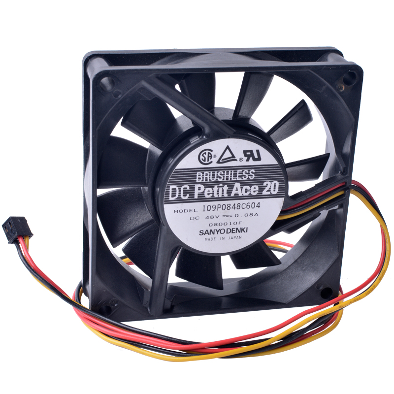 Sanyo 109P0848C604 48V 0.08A double ball 8CM silent cooling fan