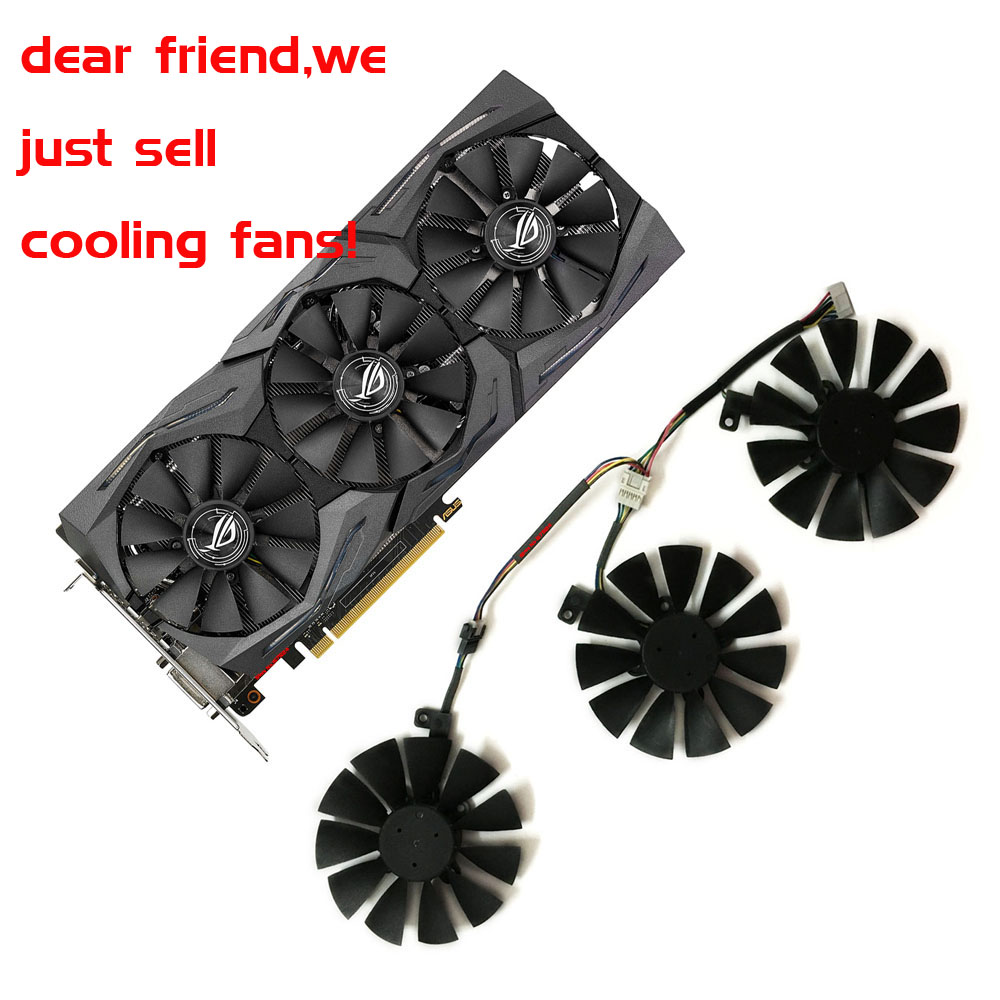 PLD09210S12HH/t129215su VGA cooler graphics rx480/580 fan for ASUS STRIX R9 390X/R9 390 RX480 RX580 Video cards cooling