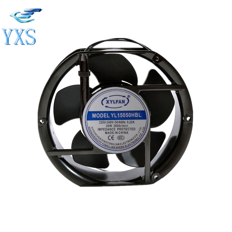 YL15050HBL AC 220V-240V 0.22A 55W 2600RPM 50/60HZ 2 Wires 17251 17cm 172*150*51mm Cabinet Cooling Fan