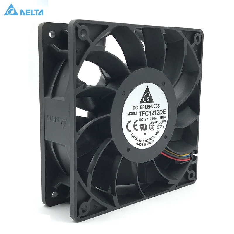 Original Delta TFC1212DE 12CM 12038 12V 3.9A 252CFM winds of booster PWM fan violence For Bitcoin miner super cooling