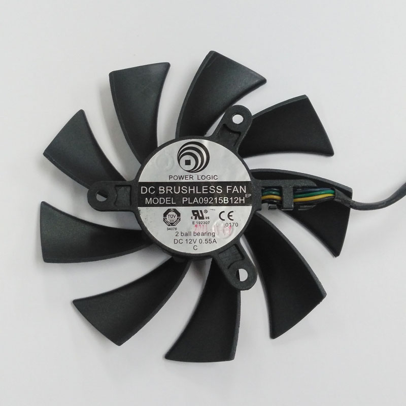 PUULI Power Logic DC Brushless Fan PLA08015S12HH DC 12V 0.35A Graphics Card Fan 75mm 42x42x42mm 4PIN Cooling Fan 
