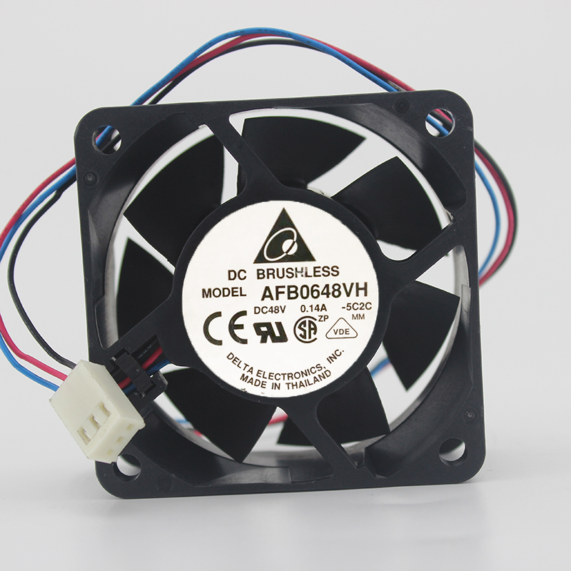 Original 6025 AFB0648VH 48V 0.14A 60 * 60 * 25MM 2-wire cooling fan
