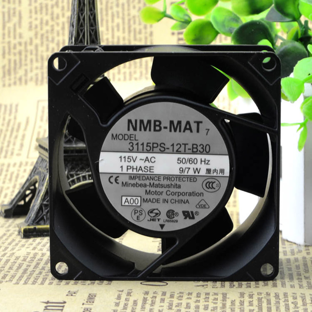 For NMB 3115PS-12T-B30 115V 80*80*38mm 2pin IPC cooling fan Aluminum frame