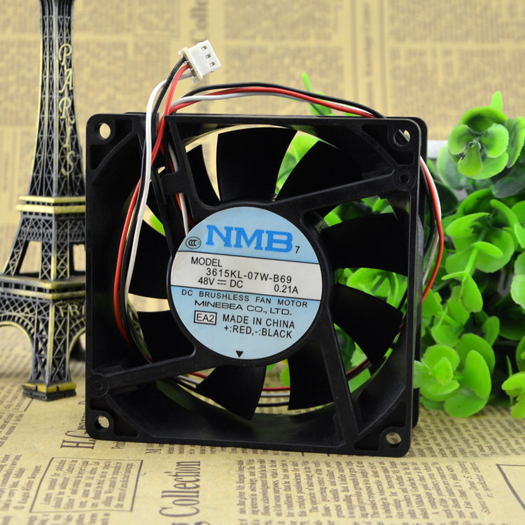 Original NMB 3615KL-07W-B69 48V 0.21A 9CM 9238 3 wire cooling fan