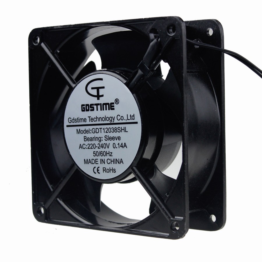 2pcs Gdstime Big Airflow 2 Pin DC Fan 24V 12038S 120mm x 38mm Industrial Machine Cooling Fan 120mm 12cm