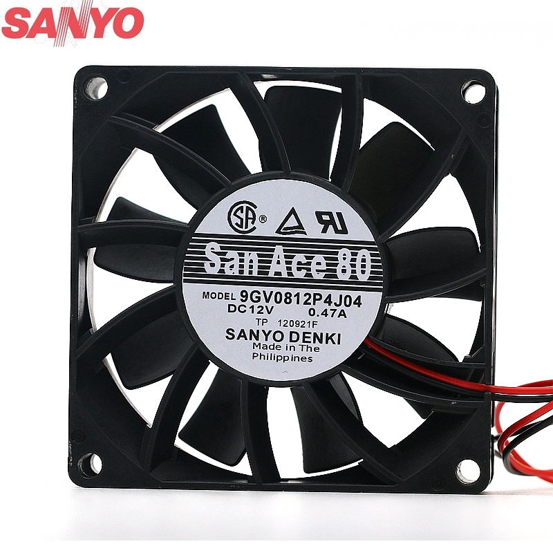 Original Sanyo 9GV0812P4J04 8025 12V 0.47A radiator cooling fan air volume for 80*80*25mm
