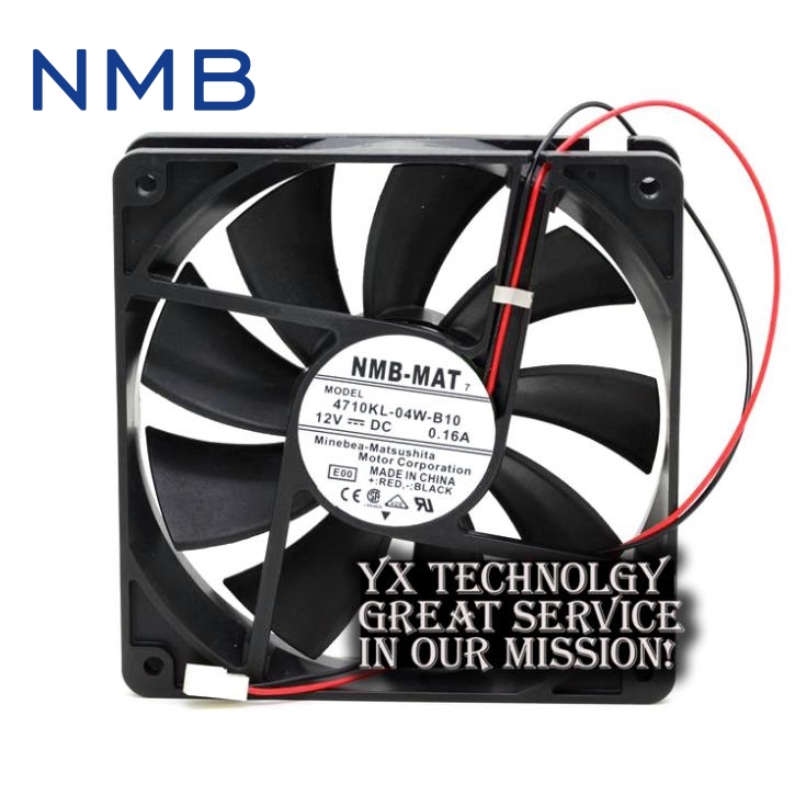 New and Original 4710KL-04W-B10 12025 12CM 0.16A mute chassis double ball bearing fan for NMB 120*120*25mm