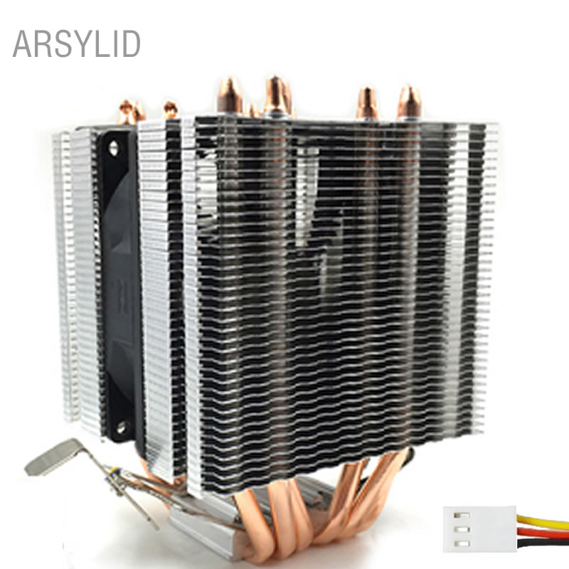 High quality CPU cooler 115X 2011,6 heatpipe dual-tower cooling 9cm fan,support Intel AMD
