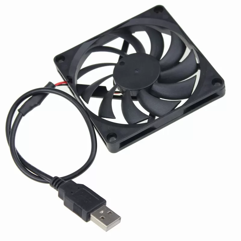 80x80mm DC 5V 2-Pin Brushless Quiet PC Computer Cooler Cooling Fan