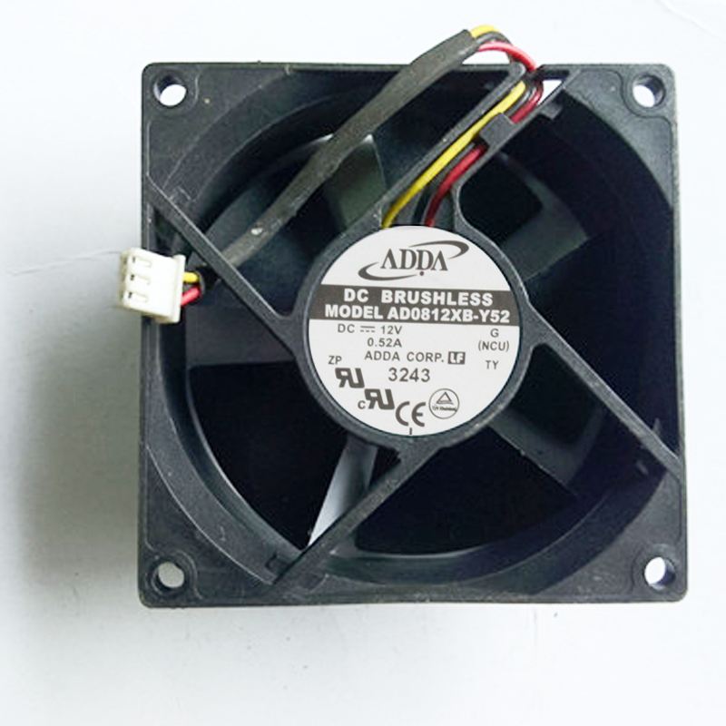 Original ADDA AD0812XB-Y52 DC 12V 0.52A 8032 80*80*32mm 8mm big air volume case cooling fan