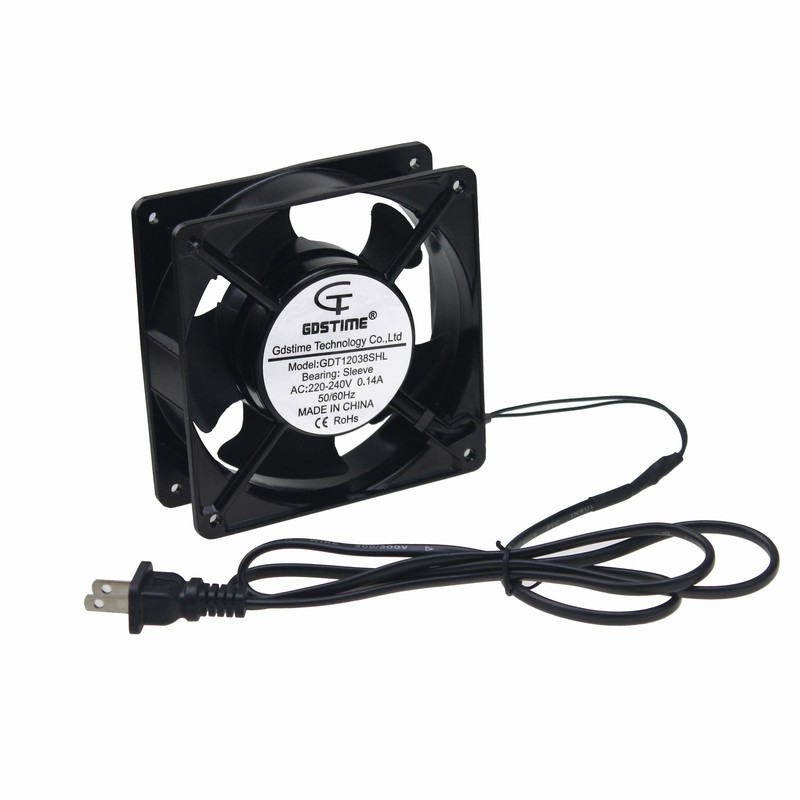 Gdstime 10 pcs AC Cooling Fan 120mm x 38mm 12038 12cm 220V 240V Chassis Power Plug Axial Fan 120x120x38mm