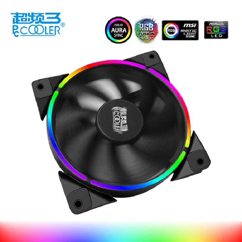 PcCooler 12cm case fan Halo LED AURA RGB 4pin PWM Quiet Suit for CPU cooler Liquid cooler 120mm computer cooling fan 1 PCS