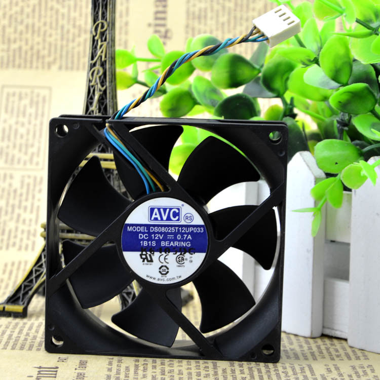 Free shipping original AVC 12v 0.7A DS8025T12UP033,8025 8CM 4 line computer chassis fan cooling fan violence