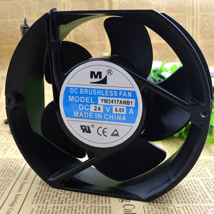 1 pcs Gdstime 172mm x 51mm Ball Bearing 170mm x 50mm Metal DC Cooling Fan 24V 2Pin 17cm Circle Cooler 172x51mm 17251