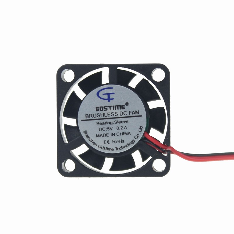 Gdstime 2pcs DC Blushless Cooling Fan 25x25x7mm 5V 2Pin Axial Flow Small Mini Cooler 25mm x 7mm 2507S