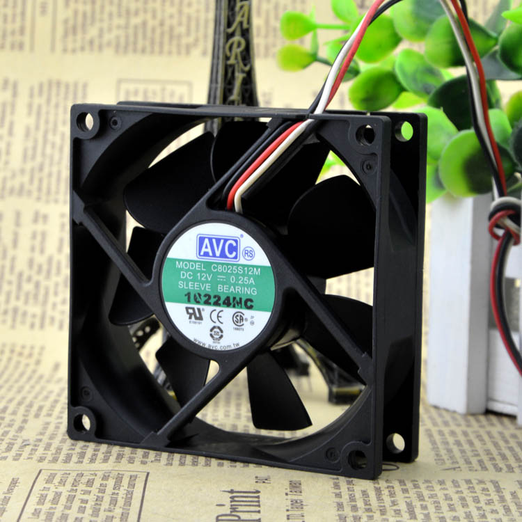 Free Delivery. Original 8025 12 v 0.25 A CPU power supply chassis ultra-quiet 8 cm C8025S12M cooling fan