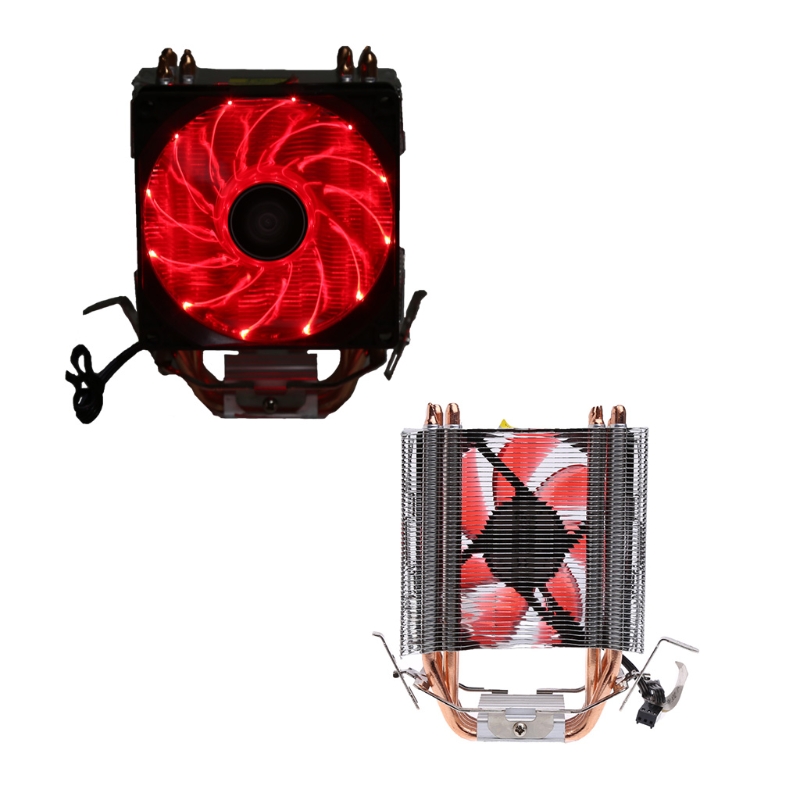 NoEnName_Null 4 Heatpipe 130W Red LED CPU Cooler Fan Aluminum Heatsink For Intel 1156 AM2