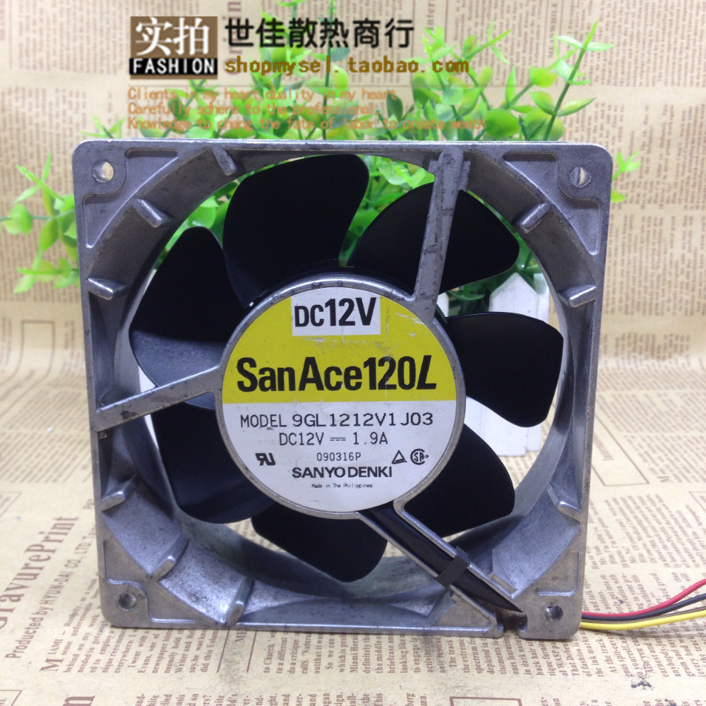 Sanyo 12038 12V 1.9A 9GL1212V1J03 120 * 120 * 38MM aluminum high temperature waterproof motorcycle modified violent fan