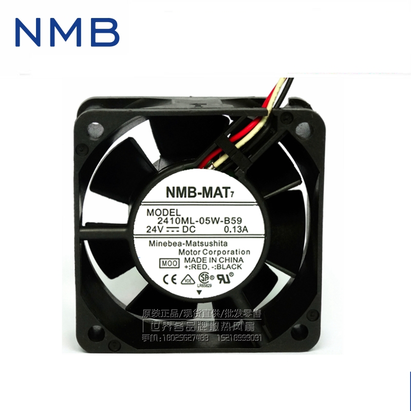 NMB original inverter cooling fan 2410ML-05W-B59 24V instrumentation axial fan 60*60*25mm 10pcs/lot