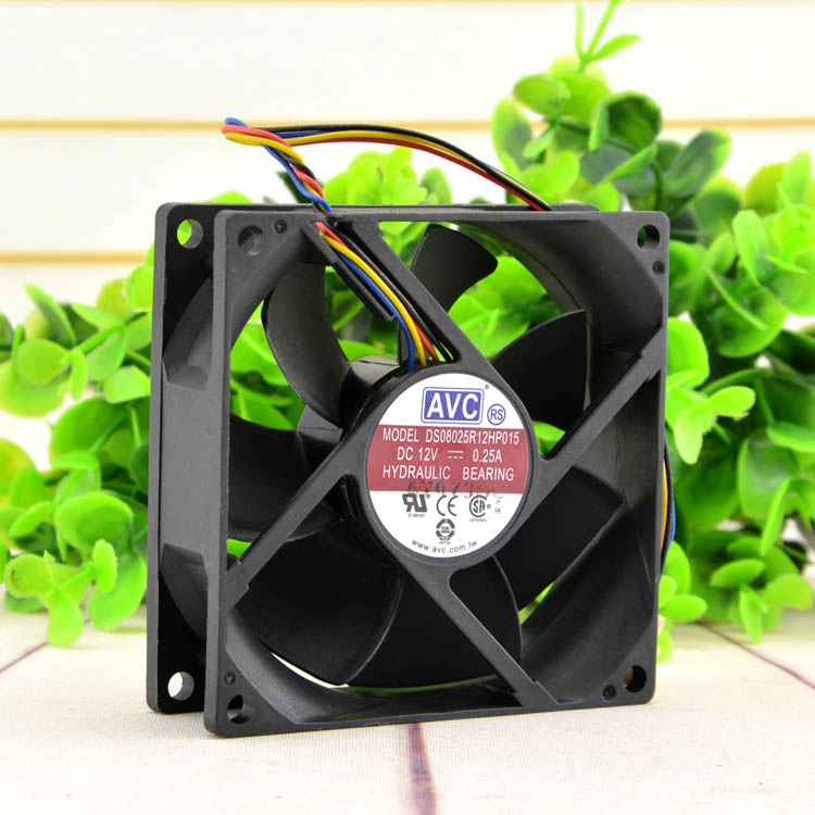 Original AVC C8025R12HB 8025 80x80x25mm DC 12V 0.25A motherboard 3P plug chassis cooling fan
