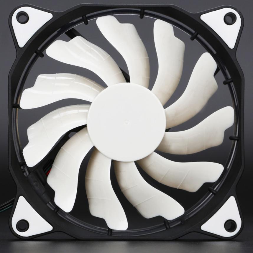 High Quality Quiet 120mm DC 12V 3+4pin LED Effects Clear Computer Case Cooling Fan For Radiator Mod Nov29
