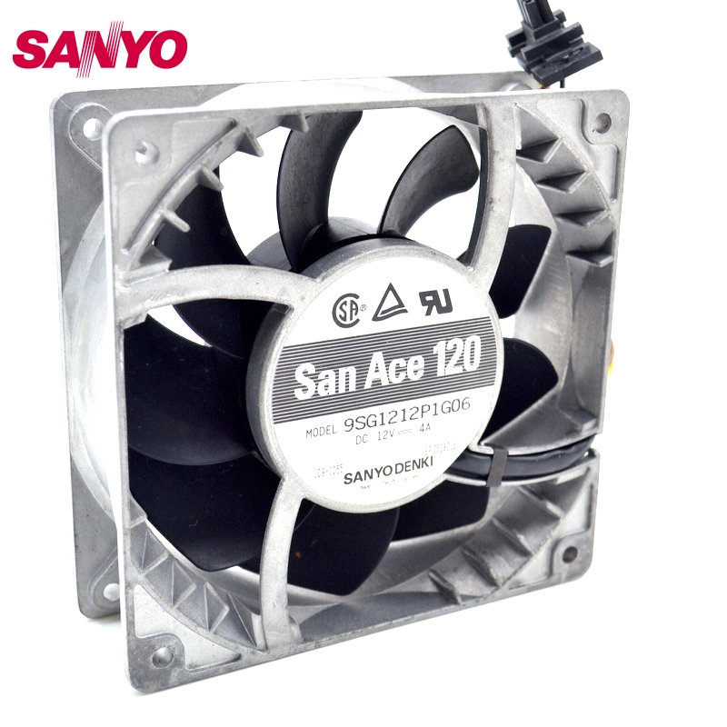 SANYO New 12cm high temperature fan speed fan violence 12038 12V 4A 9SG1212P1G06
