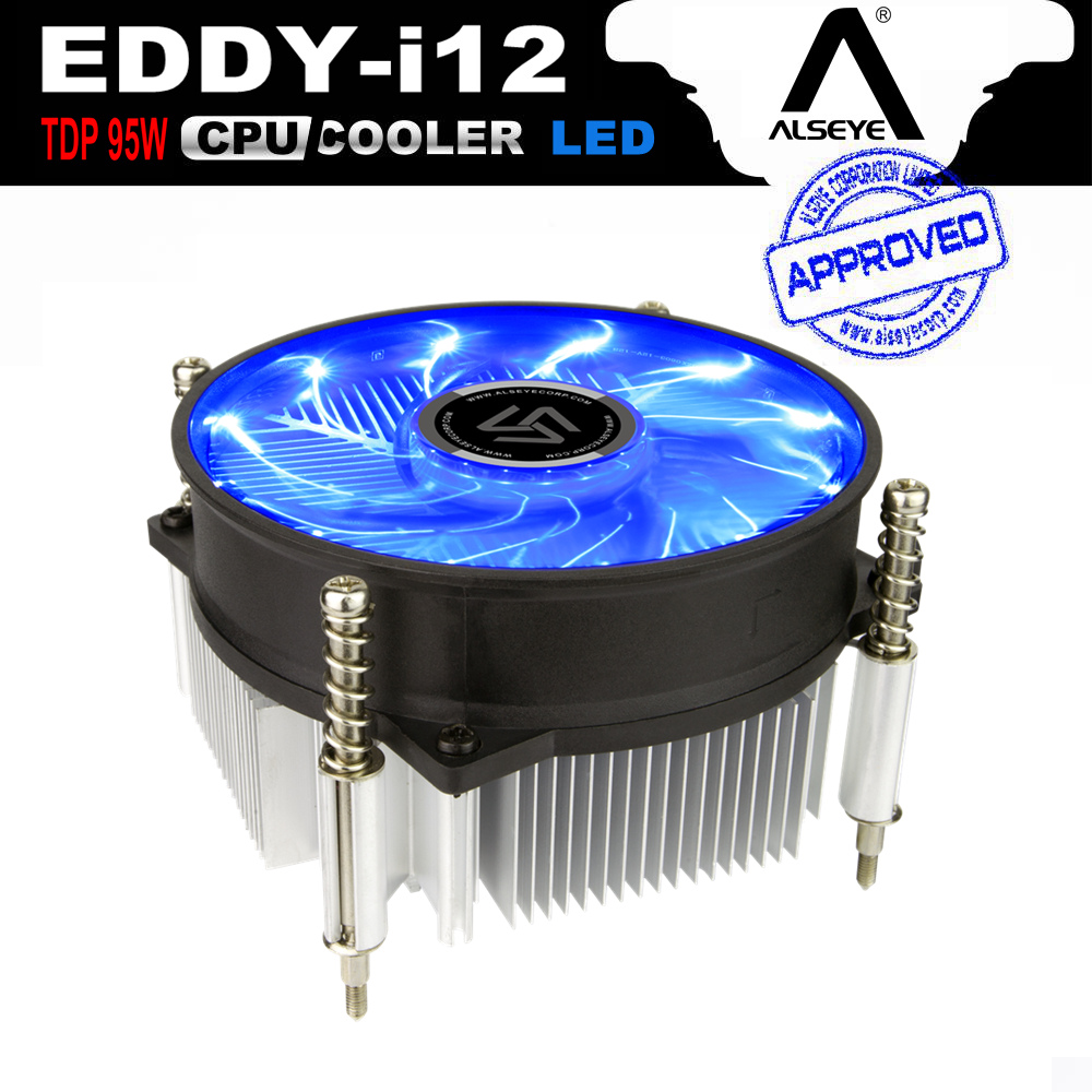 ALSEYE CPU Cooler Heatsink with 90mm LED CPU Fan TDP 95W 0.23A 2200RPM Cooler for LGA 1150/1151/1155/AM2/AM2+/AM3/AM3+/AM4